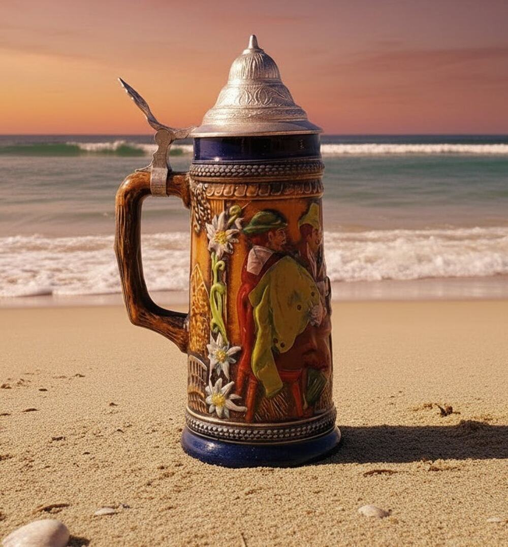 Vintage Gerz Lidded German Beer Stein